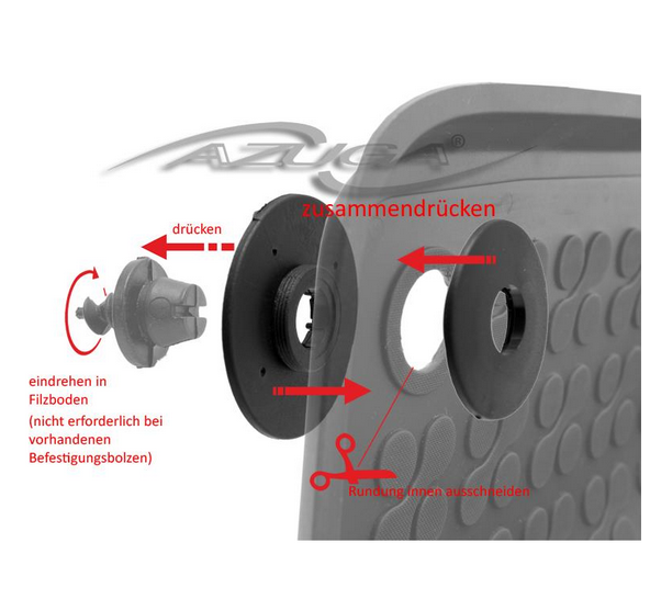Hohe Gummi-Fußmatten passend für Seat Leon II ab 10/2005-11/2012 (1P) 4-tlg.