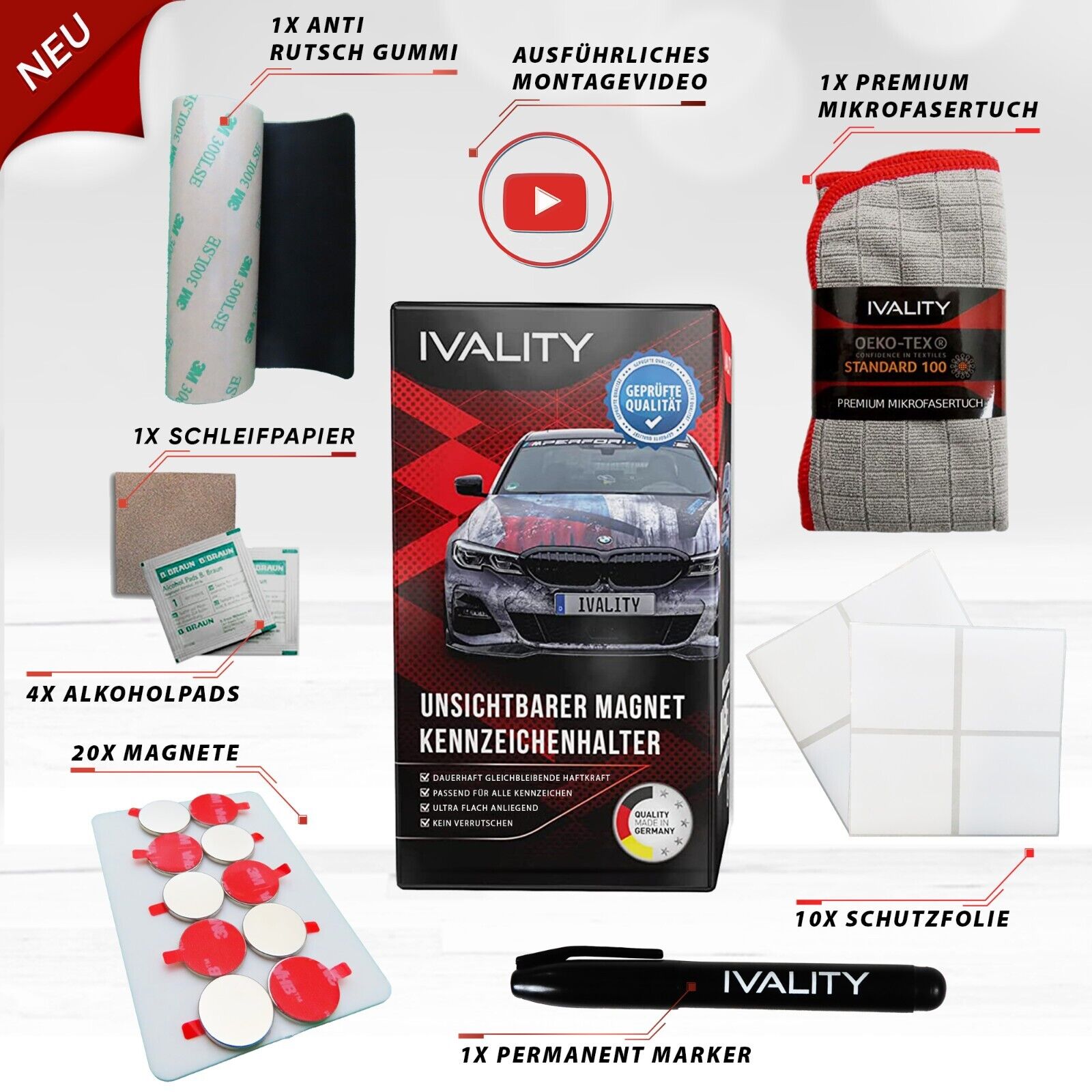 IVALITY® Magnet Kennzeichenhalter Archive - Autozubehör - Fußmatten